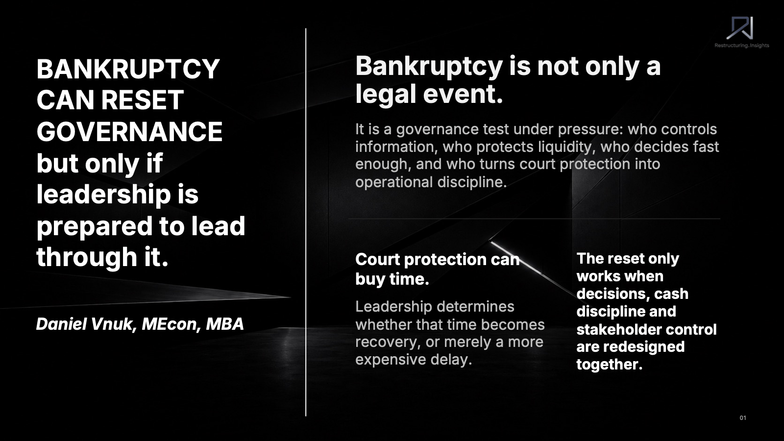 Slide 1 of 6: Bankruptcy Can Reset Governance
